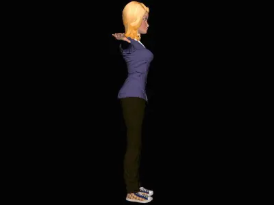 Office Lady Low-poly 3D model