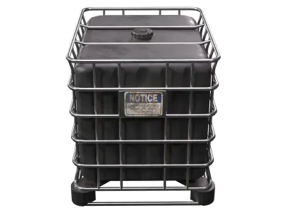 Intermediate black Bulk Container Low-poly 3D model