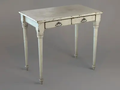 Vintage white table 3D model
