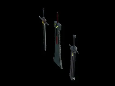 Bundle Sword Final Fantasy Low-poly 3D model