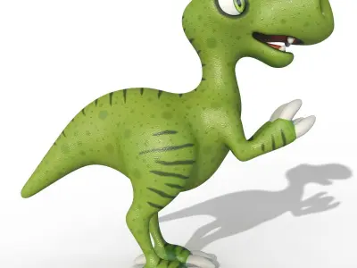 Toy dinosaur green Low-poly 3D model