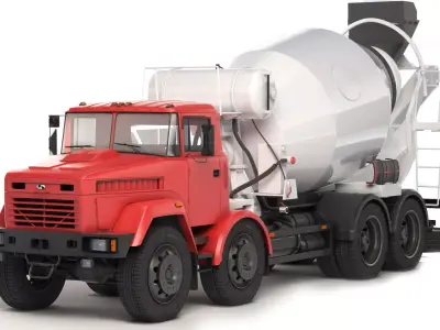 KrAZ 7133P4 cement mixer 2011 3D model