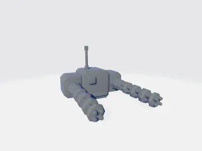 Ai with Minigun Low-poly 3D model