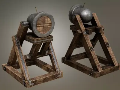 Medieval Petard Low-poly 3D model