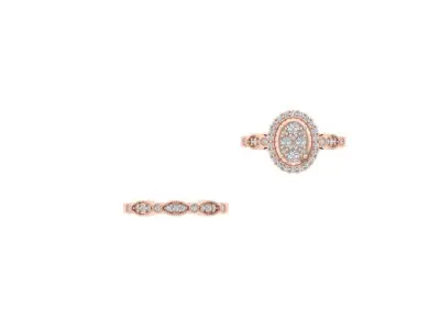 Solitair Ring Bridal Set 3D print model 35
