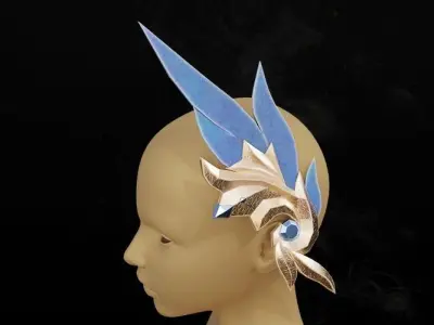 Decorative head female lowpoly game asset Free low-poly 3D model