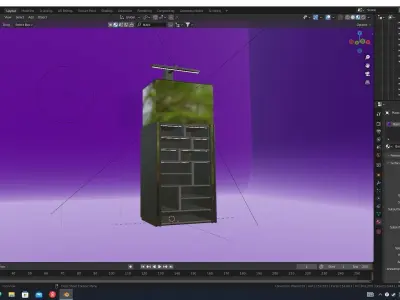 Aquatium set fish tank on shelf 3D model