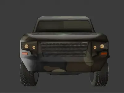 Military car Low-poly 3D model