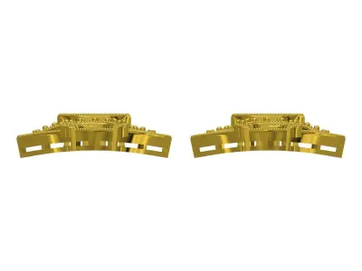 Antique Art Deco Style Earring with Black Enamel 3D print model