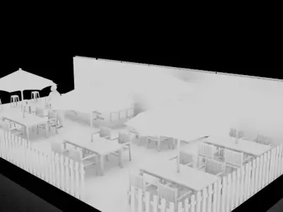 cafe wanavdi Free 3D model