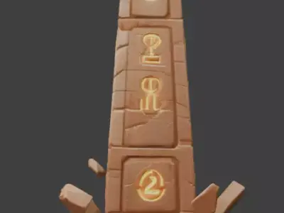 Floating Stone Obelisk 3D Model V02 Low-poly 3D model