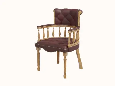 3D Chesterfield Office Chair 3D model