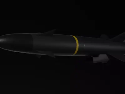 RBS 15 Mk 4 Anti-Ship Missile Rig Ready Low-poly 3D model