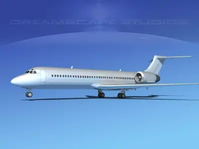 Boeing 717-200 Bare Metal 3D model