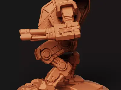 Heavy Battle Mech Walker Sci-Fi Wargaming Miniature 3D print model