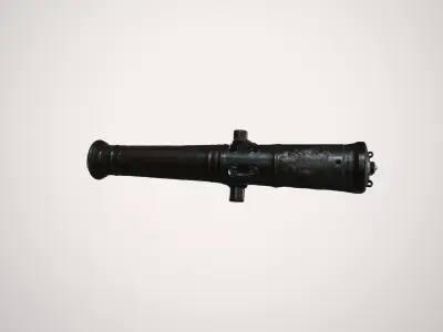 High-Detail Bronze Artillery Barrel - Optimized 3D Prop 3D model