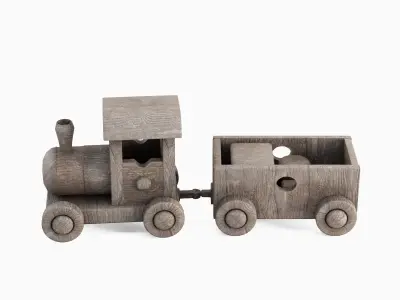 Wooden Toy Train 03 3D model
