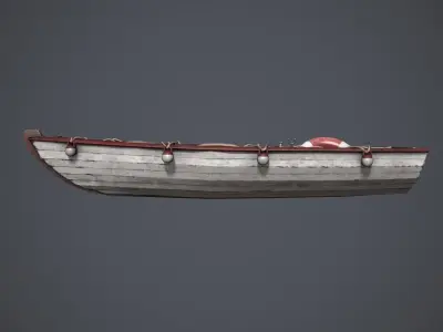 Old Paddle Boat LP Low-poly 3D model