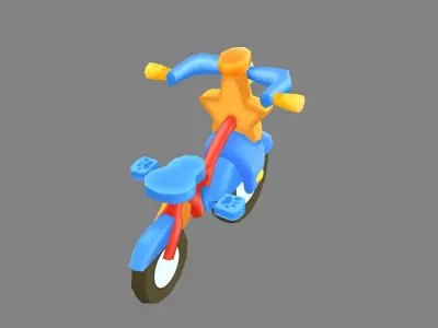 Cartoon bike toy Low-poly 3D model