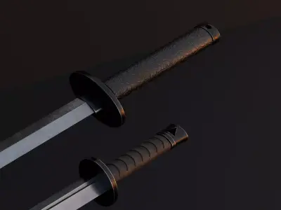 medieval sword and dagger-low Poly game ready medieval weapon   Low-poly 3D model
