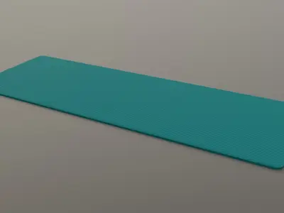 PBR Yoga Mat - Tiffany Blue Low-poly 3D model
