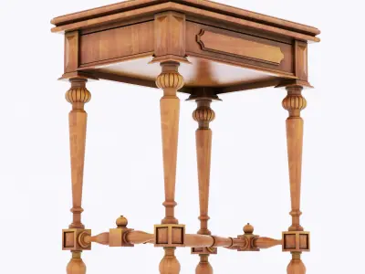 antique wood table 3D model