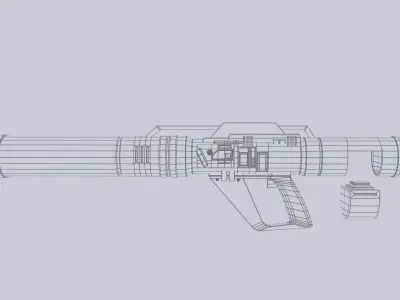 Scifi bazooka Low-poly 3D model purchase