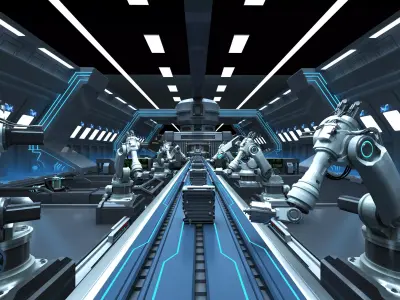 Conveyor belt Low-poly 3D model get
