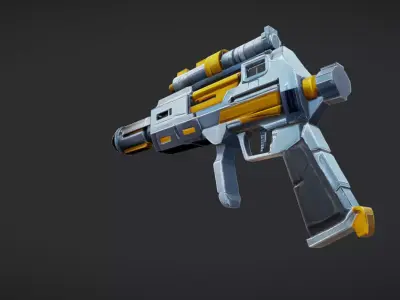 futuristic sci-fi gun 3 3D model