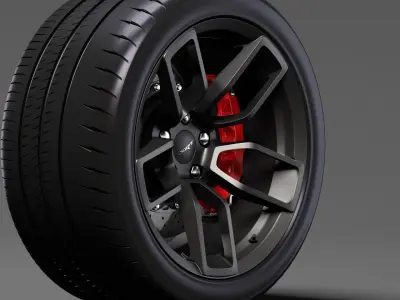 Dodge Challenger Hellcat Widebody 2017 wheel 3D model