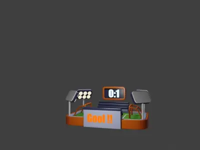  Stadium Stylized - Beautiful Stylized Playing Ground Low-poly 3D model