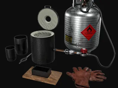 Propane Melting Furnace Kits Low-poly 3D model