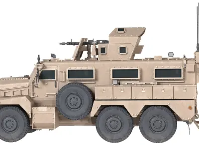 Cougar MRAP Mine Resistant Ambush Protected Vehicle Low-poly 3D model