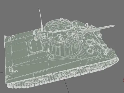 sherman M4 HP 3D model