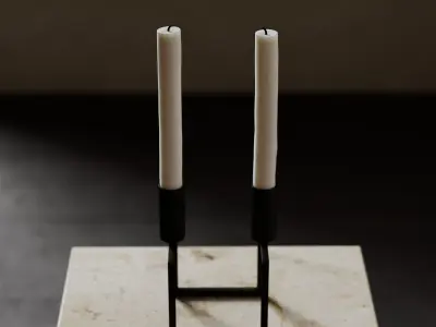 Kubus Line Candle Holder - Modern Geometric Design Free 3D model