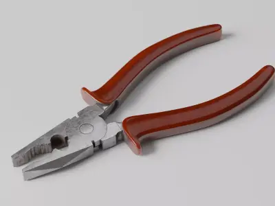 Weathered Combination Pliers 3D model