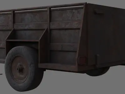 Utility Trailer 1C Low-poly 3D model