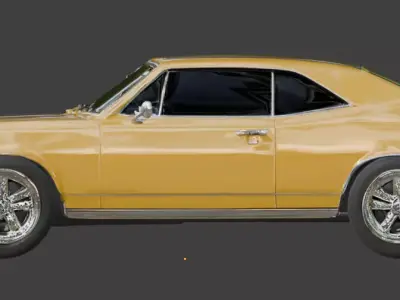Classic American 1970s Muscle Coupe 3D Model Low-poly 3D model