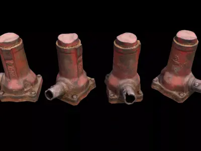 Old Rusty Bottle Jack Low-poly 3D model