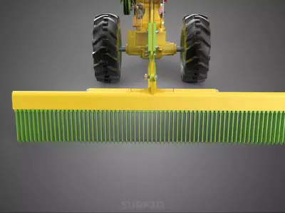 RAKE LEVELLER LEVELLING WALK BEHIND TRACTOR TWO WHEEL DIESEL GAS 3D model
