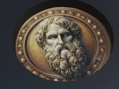 Plato Medallion 3D print model buy