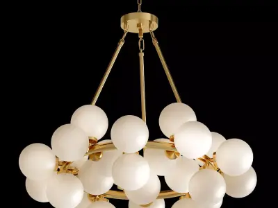 Arya 25 Light Satin Gold Chandelier 3D model purchase