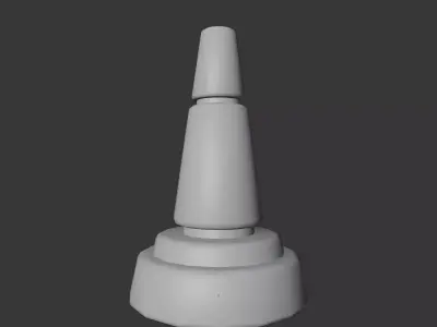 Low Poly Sci-Fi Traffic Cone 3D model