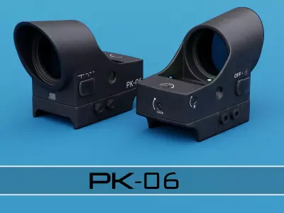 PK-06 Reflex Sight Low-poly 3D model