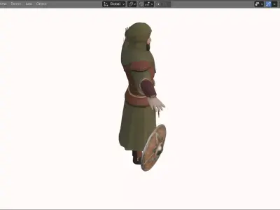 Realistic Arabian Desert Warrior 3D Model  Rigged  Game Ready Low-poly 3D model