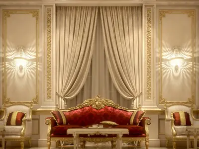 Luxurious VIP Living 3D model