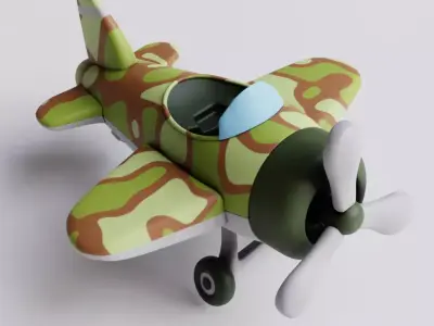 Toony Plane Camo Free 3D model