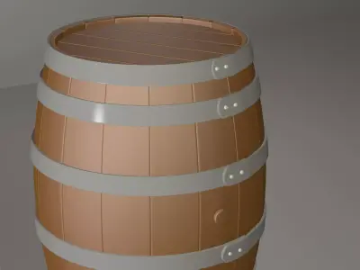 Wooden Barrel 3D model 3D model