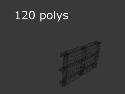 Wooden Pallet Low-poly 3D model 3