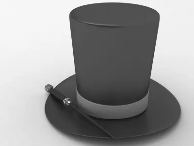 Magic Hat and Wand 3D model
